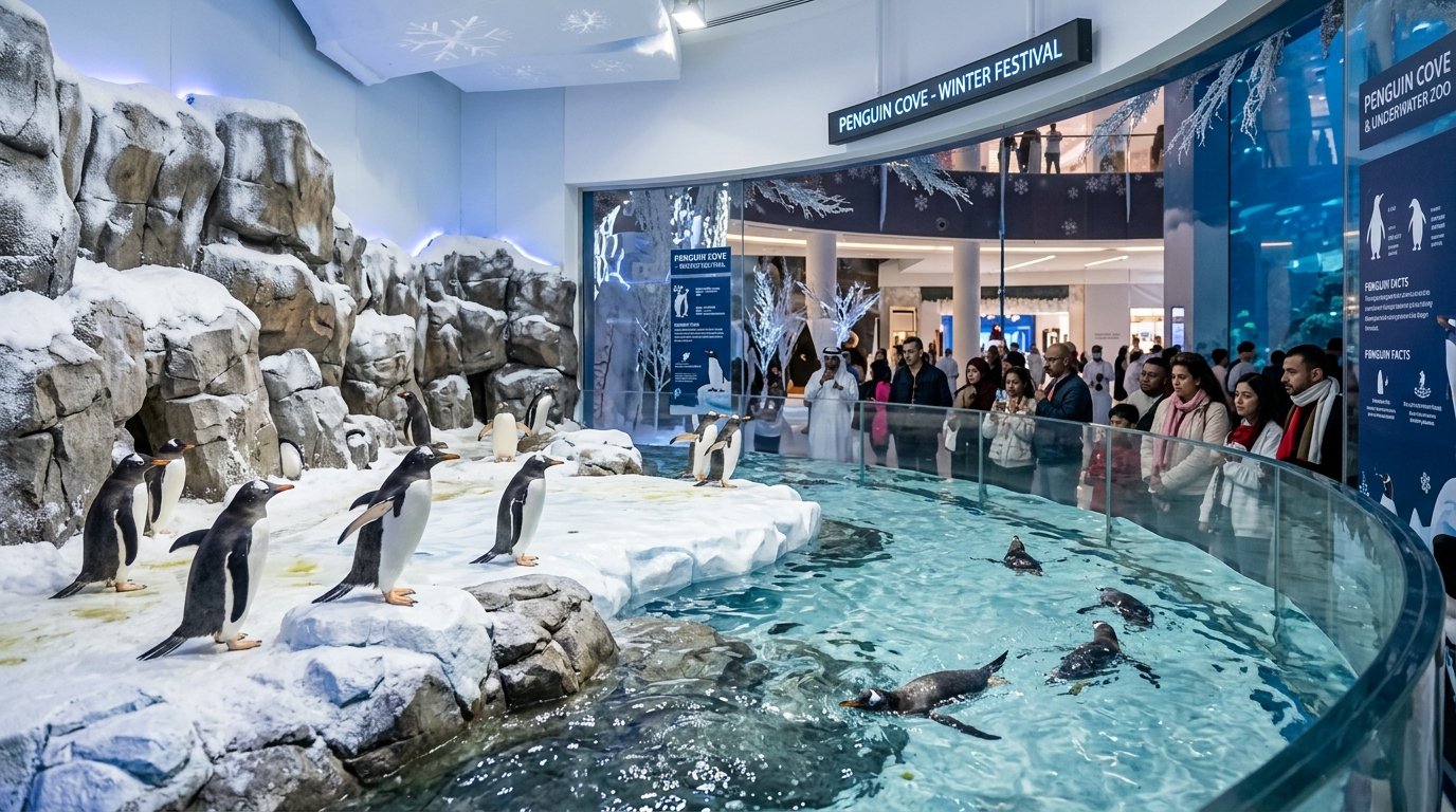 Dubai Aquarium Penguin Cove Winter