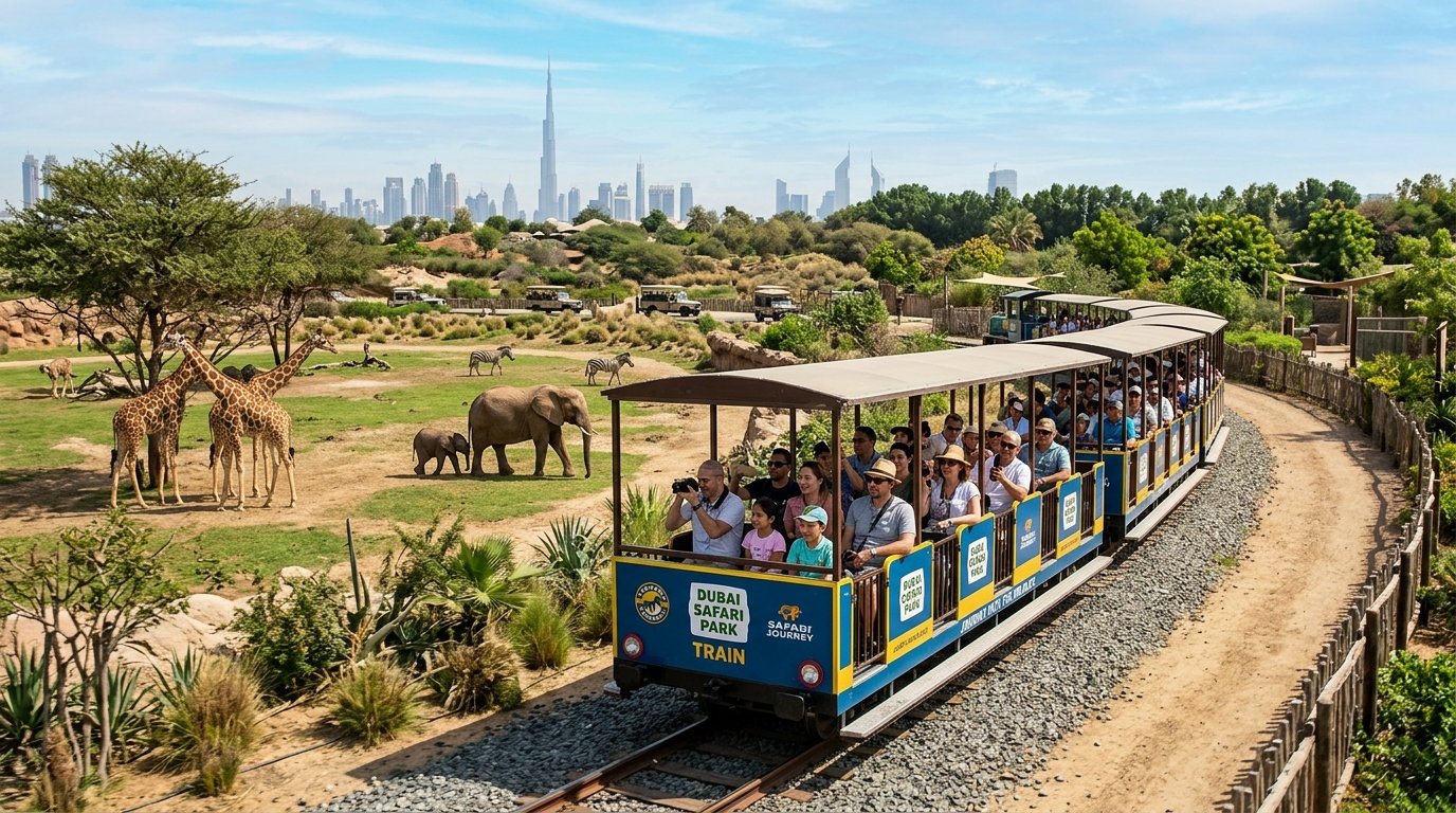 DUBAI SAFARI PARK TRAIN JOURNEY